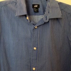 Blue and white striped H&M button down.